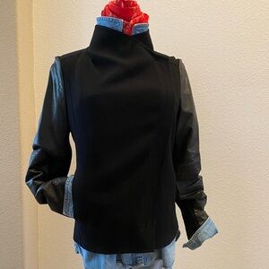 Vince Lamb Leather Wool Jacket Small